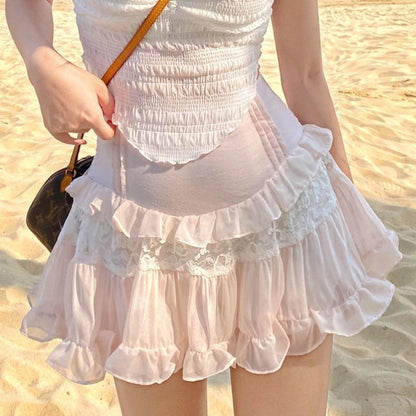 Sweet Pink Ruffle Skirt